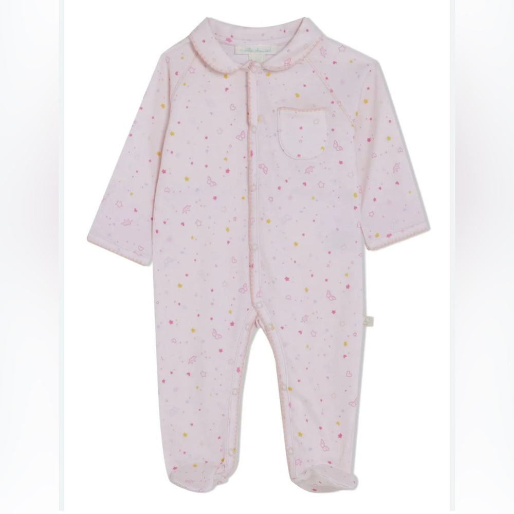 Marie Chantal Angel Wing Organic Pink Cotton Romper Size 6M